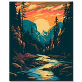 Fluss im Yosemite Malen nach Zahlen - Versand aus DE